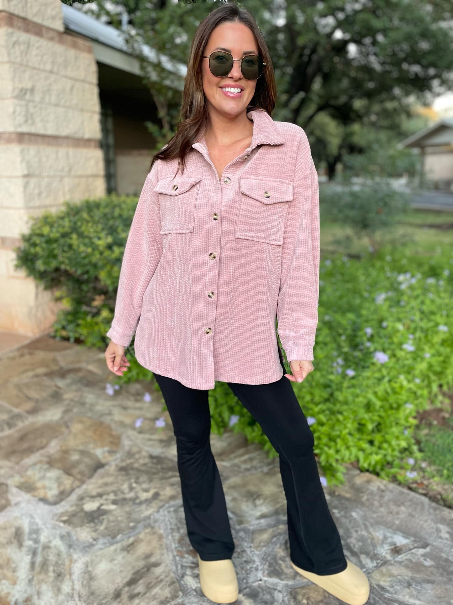 PREORDER: Memphis Corduroy Button Up Shacket in Three Colors