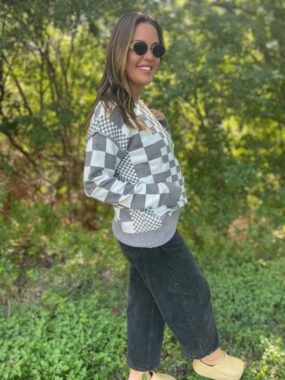 All Checkered Out Sweater in Four Colors