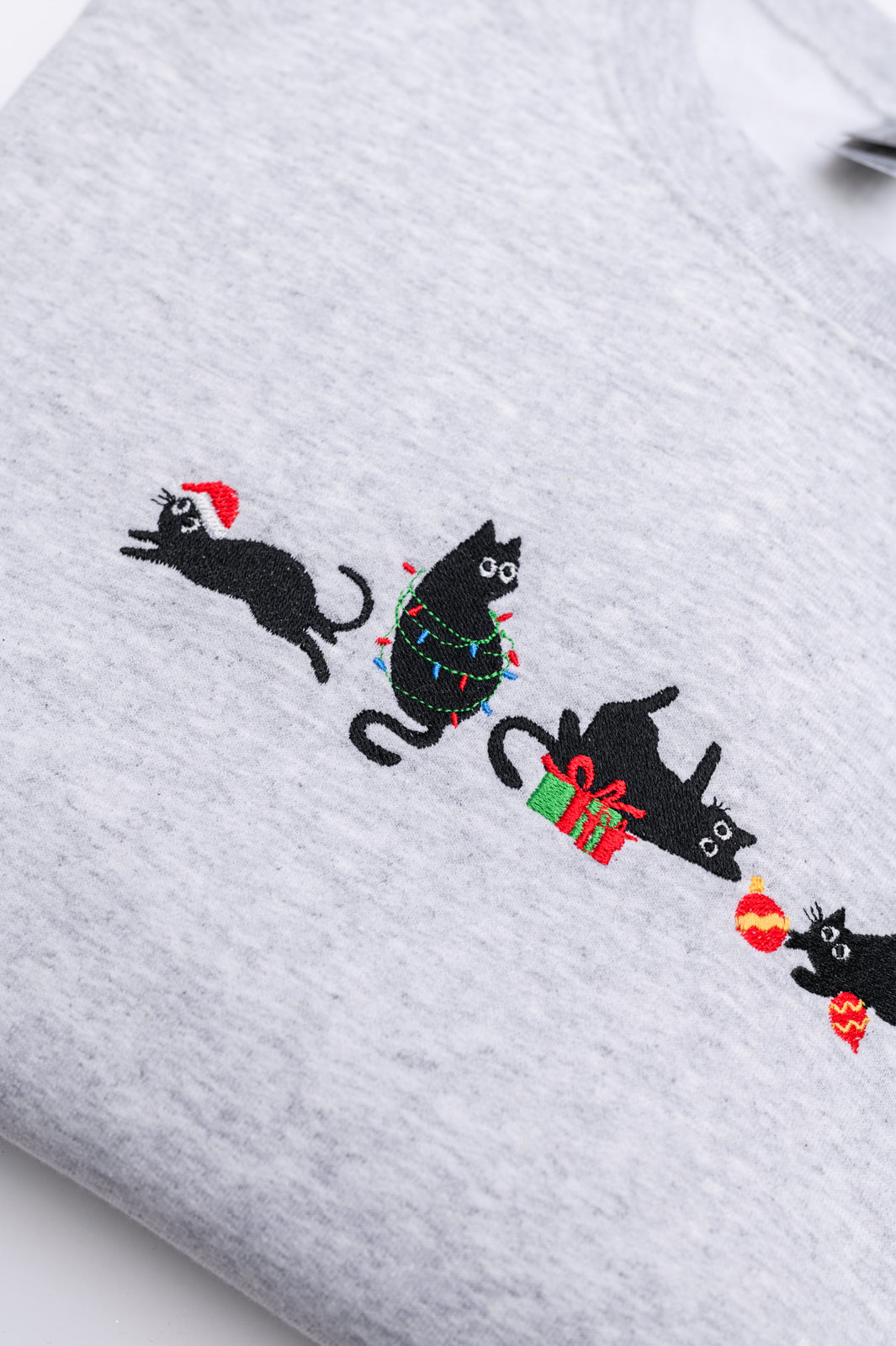 PREORDER: Christmas Cats Embroidered Sweatshirt