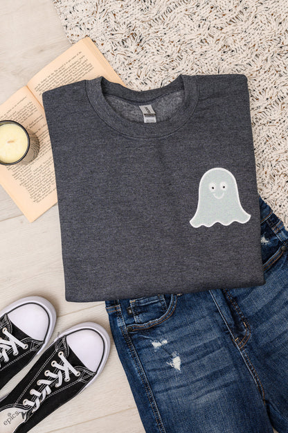 PREORDER: Glow in the Dark Ghost Applique Sweatshirt