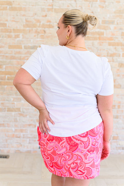 Strong Enough Puff Sleeve Tee In White