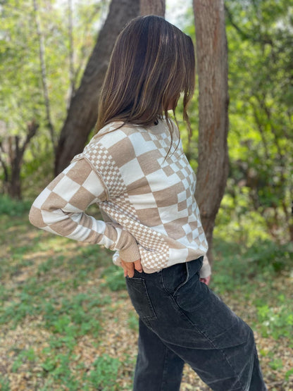 All Checkered Out Sweater in Four Colors